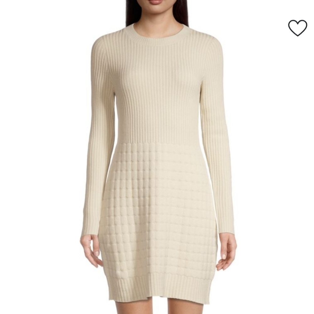 REBECCA‎ TAYLOR Velvet Knit Sweater Dress Beige Size Small
